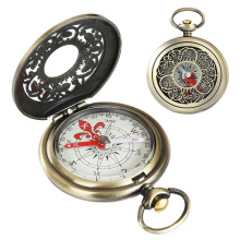 Retro Pocket Watch Compass With Key Ring For Outdoor Travel Creative Gifts J35-2